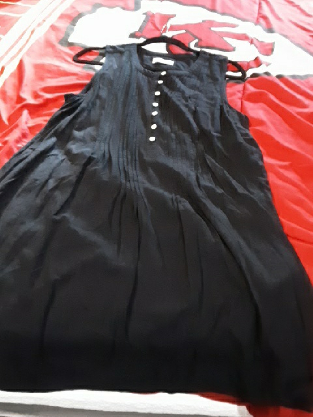 Sonoma Black Sleeveless Midi Dress with Front Buttons XL Made In INDIA